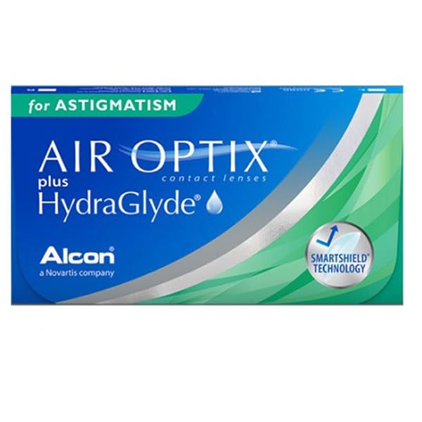 Air Optix Plus Hydraglyde for Astigmatism - Monthly reusable contact lenses- Pack of 3
