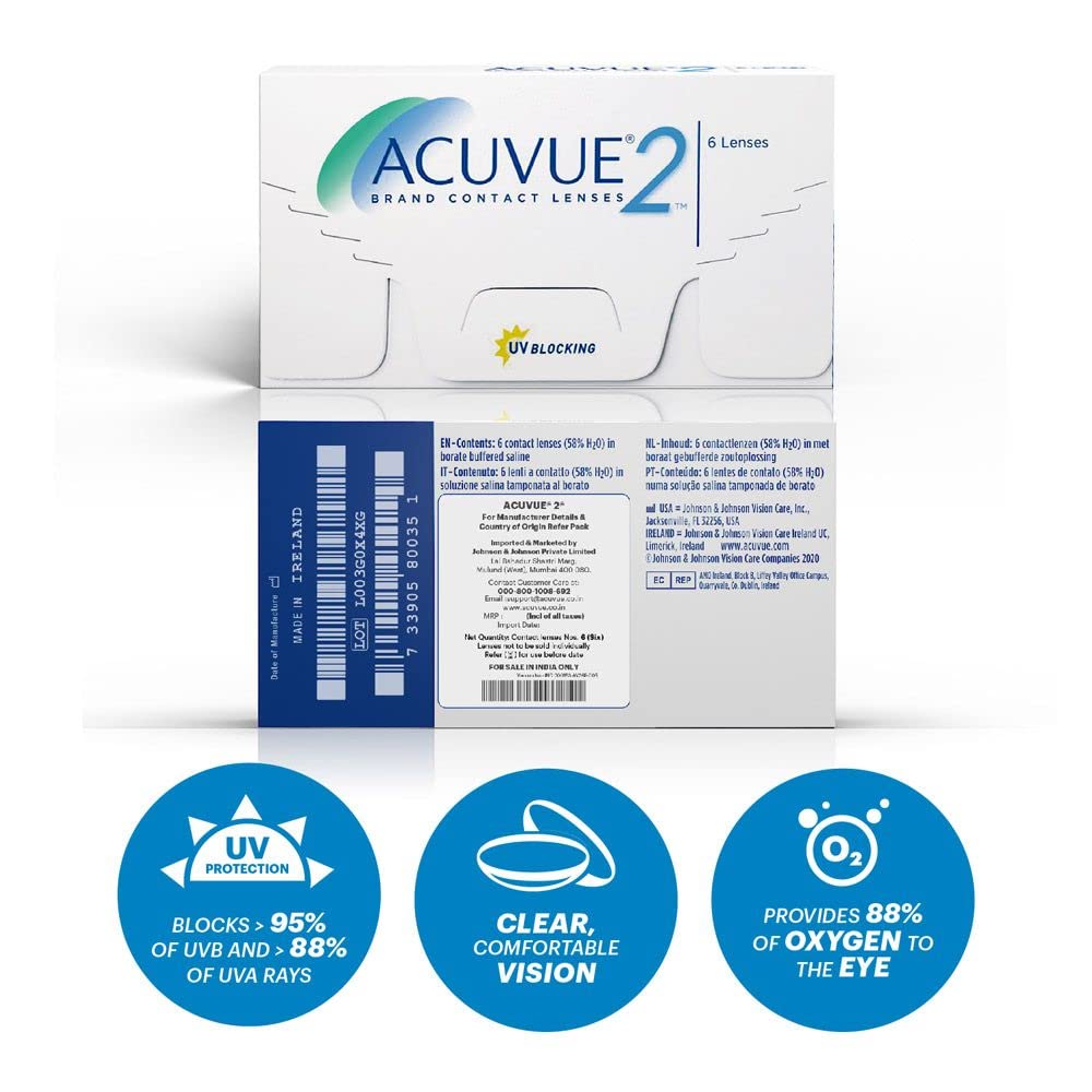 ACUVUE 2 - Two Week Reusable Contact Lenses Pack of 6
