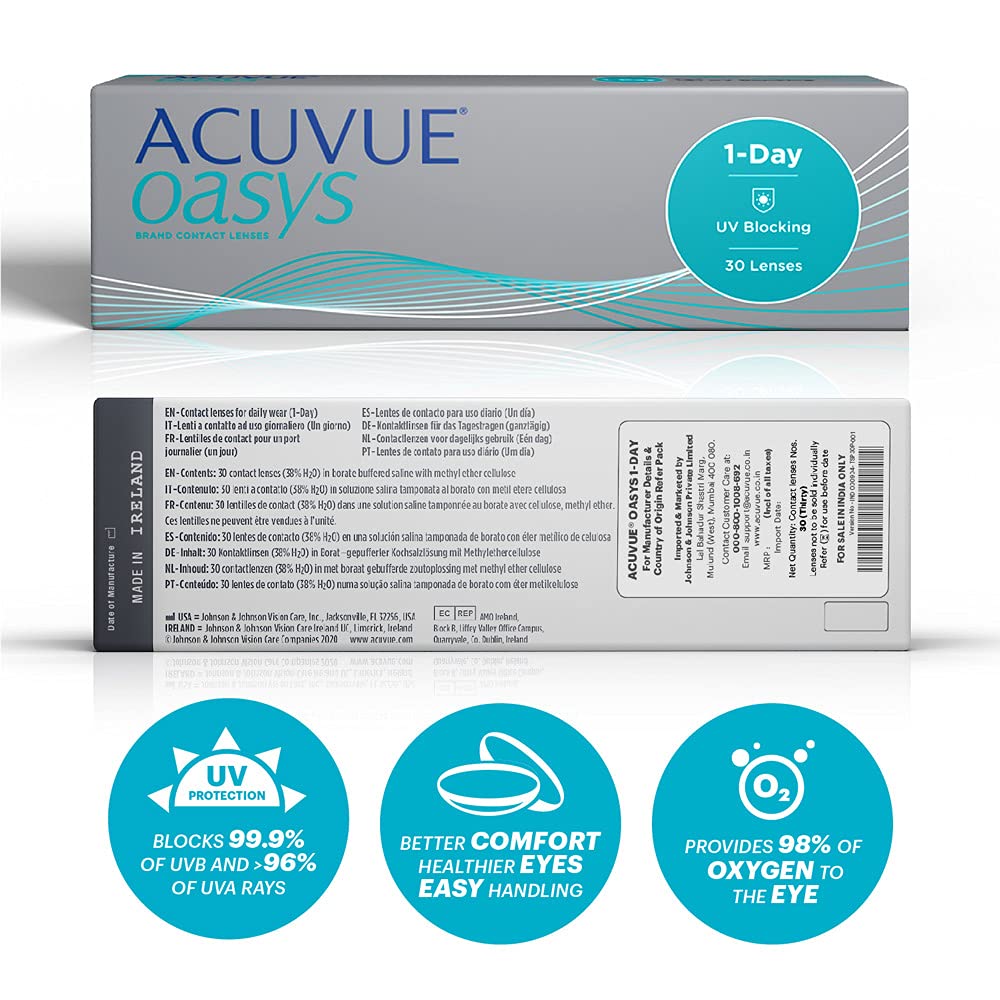 ACUVUE - Oasys 1-Day Daily Disposable Contact Lenses - Pack of 30