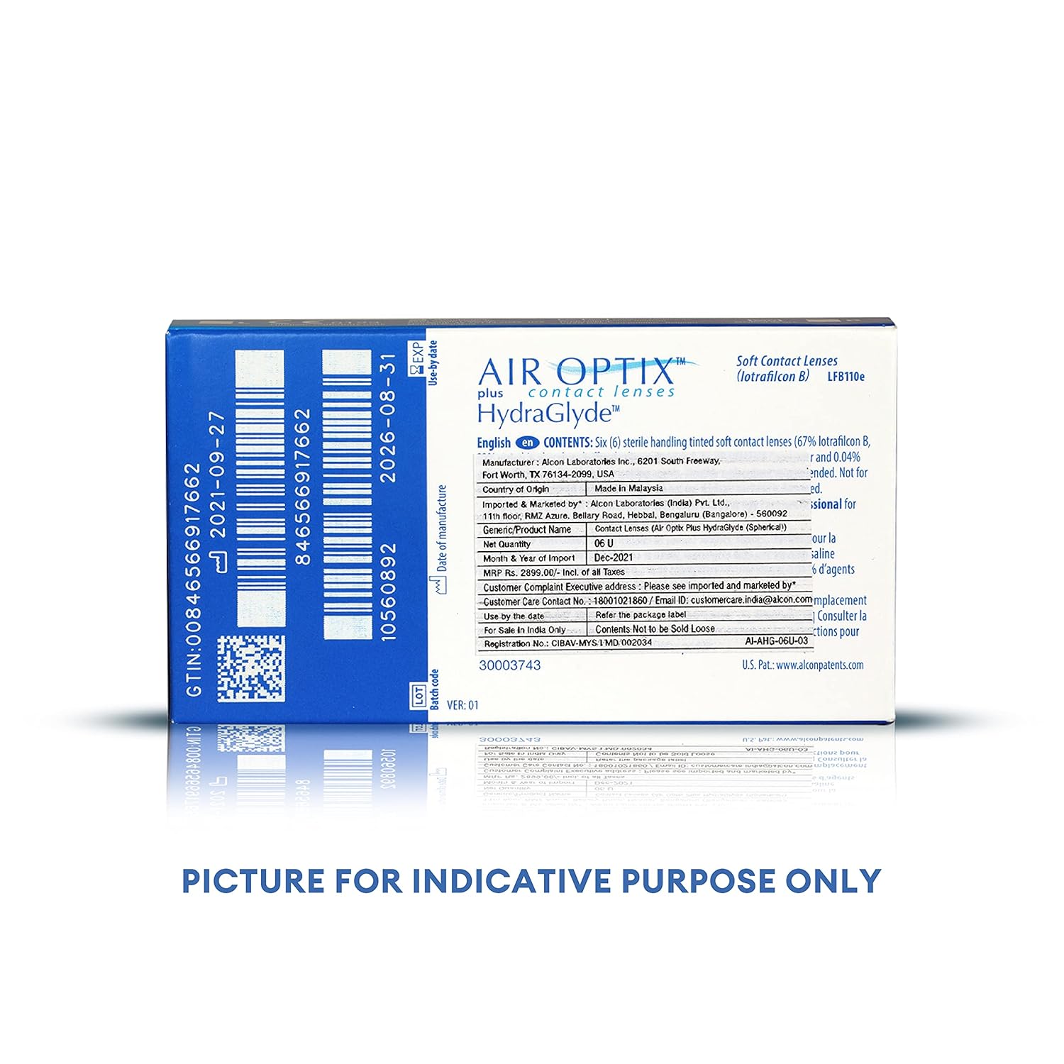 ALCON Air Optix Plus Hydraglyde - Monthly reusable contact lenses- Pack of 3